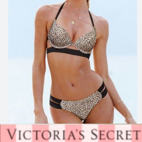 Victoria's Secret Strappy Hottie Halter Push-up Swim Bikini Itsy Bottom Set NWT - Picture 15 of 16